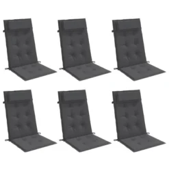 VidaXL Chair Cushion Outdoor High Back Chair Cushion Seat Pad Oxford Fabric - Anthracite 6 Pack -All Patio Furniture GUEST 5fa3dd03 e10f 4bb2 9572 5c2f4d352184