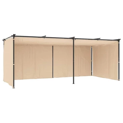 VidaXL Gazebo With Curtains 9.8'x19.7' Cream Steel 7 VidaXL Gazebo With Curtains 9.8'x19.7' Cream Steel - Image 5