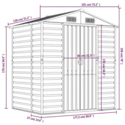 VidaXL Garden Shed Anthracite Galvanized Steel 75.2 X 51.2 X 78 In - Anthracite -All Patio Furniture GUEST 60e8752b b6ed 4d62 b102 a9e33b2c8c4a