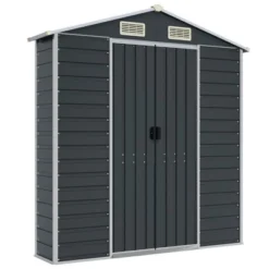 VidaXL Garden Shed Anthracite Galvanized Steel 75.2 X 51.2 X 78 In - Anthracite -All Patio Furniture GUEST 6115cf4b 62a6 4853 bbe5 fa9139dbe34d