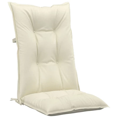 VidaXL Highback Chair Cushion Set Of 2 Cream Polyester, PP Hollow Fiber 6 VidaXL Highback Chair Cushion Set Of 2 Cream Polyester, PP Hollow Fiber - Image 4
