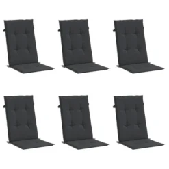 VidaXL Highback Chair Cushion Set Of 6 Black 100% Polyester -All Patio Furniture GUEST 61d40a93 7463 44c9 8cd5 e6021fa699b1