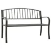 VidaXL Outdoor Patio Bench Garden Park Steel Bench For Outdoor Backyard Steel - Gray -All Patio Furniture GUEST 6259532a 7f2a 46cc ac27 257824d1a8d4