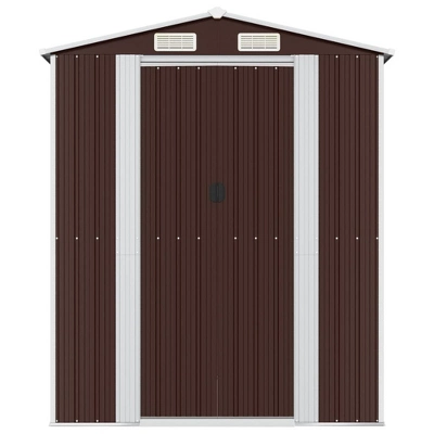 VidaXL Large Outdoor Garden Storage Shed In Dark Brown - Galvanized Steel Design For Durability - Spacious For Tools And Equipment Storage 4 VidaXL Large Outdoor Garden Storage Shed In Dark Brown - Galvanized Steel Design For Durability - Spacious For Tools And Equipment Storage - Image 2