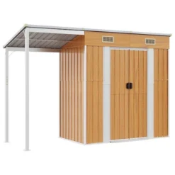 VidaXL Garden Shed With Extended Roof Outdoor Backyard Storage House Steel - Light Brown 25 VidaXL Garden Shed With Extended Roof Outdoor Backyard Storage House Steel - Light Brown -All Patio Furniture GUEST 63fb375a 3b06 45f2 9147 03949a4dfe8e