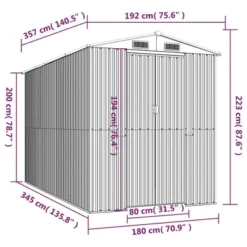 VidaXL Garden Shed Dark Brown Galvanized Steel Large Garden Shed - 75.6" X 140.6" X 87.8" -All Patio Furniture GUEST 63fbd648 fc65 4a4e 8658 5e8eabe3f05b