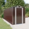 VidaXL Garden Shed Dark Brown Galvanized Steel Large Garden Shed - 75.6" X 205.9" X 87.8" -All Patio Furniture GUEST 64da5342 8156 48fc 8fb1 e58249f026a1