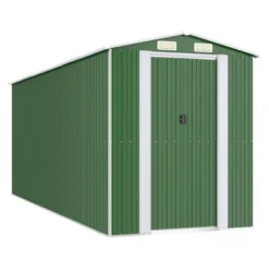 VidaXL Garden Shed Green Galvanized Steel Large Garden Shed - 75.6" X 205.9" X 87.8" -All Patio Furniture GUEST 65a491f7 54ab 463a 80fc c1962457cdd2