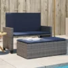 VidaXL Patio Bench With Cushions And Footstool – Outdoor Loveseat Sofa Bed, Gray Poly Rattan – Garden, Patio, Deck Furniture -All Patio Furniture GUEST 65efaff2 460d 42a9 a75b 3c4076d11c9e
