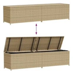 VidaXL Garden Storage Box Mix Beige 123.9 Gallon Poly Rattan -All Patio Furniture GUEST 6611e6e1 7084 415a 9538 1f3151638db5