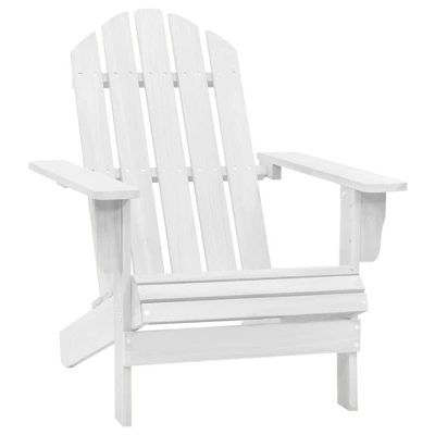 VidaXL Adirondack Chair Lounge Patio Lawn Chair For Garden Solid Wood Fir - White 3 VidaXL Adirondack Chair Lounge Patio Lawn Chair For Garden Solid Wood Fir - White