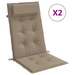 VidaXL Chair Cushion Outdoor High Back Chair Cushion Seat Pad Oxford Fabric - Taupe 2 Pcs -All Patio Furniture GUEST 66f8c818 aeec 4ae2 9375 e4990492f8a9