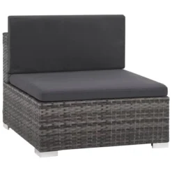 VidaXL Gray 8 Piece Patio Set - Poly Rattan Lounge With Cushions, Corner & Center Sofas, Coffee Table, And Ottoman - Indoor/Outdoor Garden Furniture -All Patio Furniture GUEST 679926aa 2493 4ad9 99d8 2c4d5f256cc2