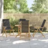 VidaXL Folding Patio Reclining Chairs With Cushions Armchair Outdoor Bamboo - Gray 4-Pack -All Patio Furniture GUEST 68981796 55f6 4928 bd3b d8d320d2944b
