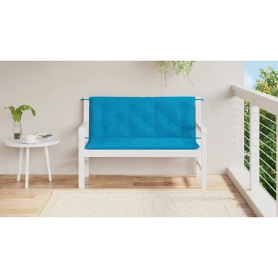 VidaXL Bench Cushion Water Repellent Outdoor Seat Cushion Pad Oxford Fabric - Light Blue 47.2" 4 VidaXL Bench Cushion Water Repellent Outdoor Seat Cushion Pad Oxford Fabric - Light Blue 47.2" - Image 2
