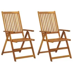 VidaXL Outdoor Recliner Chairs Patio Reclining Lounge Chair Solid Wood Acacia - 2