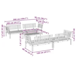 VidaXL 5 Piece Patio Pallet Sofa Set - Solid Acacia Wood – Outdoor Garden Lounge Modular Furniture With Table & 4 Sofas -All Patio Furniture GUEST 6ac3b41f a151 4e2e b09e b77e9668b517