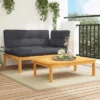 VidaXL 2 Piece Patio Pallet Sofa Set With Cushions - Solid Wood Acacia Outdoor Furniture For Garden, Patio, Balcony, Terrace -All Patio Furniture GUEST 6ae16478 b688 4e04 b51e debfdcb03aa1