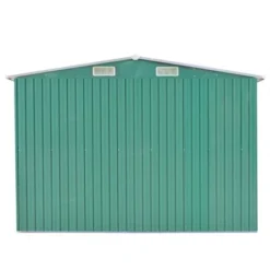 VidaXL Metal Garden Shed, Galvanized Steel Construction With Powder-Coated Finish, Outdoor Storage House, Sliding Doors, Green, 101.2"x154.3"x71.3" -All Patio Furniture GUEST 6b785055 8a6d 4e14 b4b1 a0f55dfd65b8