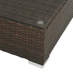 VidaXL Scandinavian Style Poly Rattan Patio Lounge Set, 6-Piece With Weather-Resistant Cushions And Glass Coffee Table, Easy Assembly, Brown And Cream -All Patio Furniture GUEST 6bdc9c91 397b 478c 8d62 6fc22bb656e7