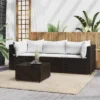 VidaXL 4 Piece Patio Lounge Set With Cushions - Weather Resistant Poly Rattan Furniture With Tempered Glass Tabletop & Comfortable Cushions - Brown -All Patio Furniture GUEST 6c0dabe6 a392 4f7c a12b 89bc24ce6e1e