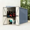 VidaXL Storage Shed Wall-mounted Garden Shed For Backyard Galvanized Steel - Gray 46.5" X 113.4" X 70.1"