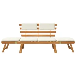 VidaXL Patio Bench Outdoor Garden Bench 2-in-1 Solid Wood Acacia - Brown And White 4 -All Patio Furniture GUEST 6d18ea88 ed70 4daa 98f4 3290a36eca9a