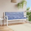 VidaXL Bench Cushion Water Repellent Outdoor Seat Cushion Pad Oxford Fabric - Blue And White 59.1"