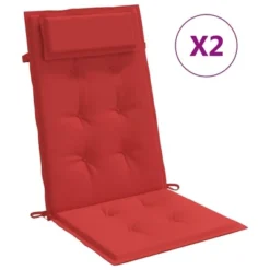 VidaXL Chair Cushion Outdoor High Back Chair Cushion Seat Pad Oxford Fabric - Red 2 Pcs -All Patio Furniture GUEST 6e8fd8f8 b1fb 4141 883e de87938b31c4