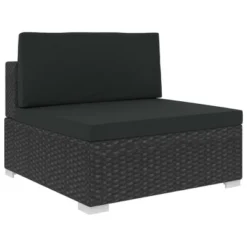 VidaXL Garden Lounge Set Black (Rattan), Black (Cushions) -All Patio Furniture GUEST 6efe63de 11e8 4a57 8285 1c825334f81d