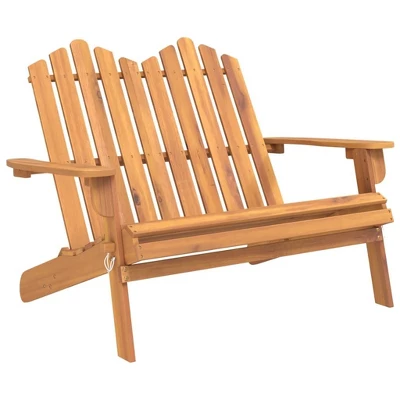 VidaXL Patio Bench Outdoor Adirondack Bench With Backrest Solid Wood Acacia 3 VidaXL Patio Bench Outdoor Adirondack Bench With Backrest Solid Wood Acacia