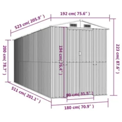 VidaXL Garden Shed Dark Brown Galvanized Steel Large Garden Shed - 75.6" X 205.9" X 87.8" 16 VidaXL Garden Shed Dark Brown Galvanized Steel Large Garden Shed - 75.6" X 205.9" X 87.8" -All Patio Furniture GUEST 6f9fb00a 49b0 4ea8 934e 825f2fc27adb 1