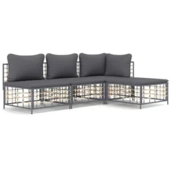 VidaXL Garden Lounge Set Anthracite Poly Rattan Medium Modular -All Patio Furniture GUEST 71203d4e 7acf 45a3 b9d2 79f6c7985fc7