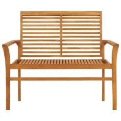 VidaXL Outdoor Patio Bench Garden Bench With Cushion For Porch Solid Wood Teak - Cream -All Patio Furniture GUEST 712aa22e 460c 489c 94cc 6330d433bd76