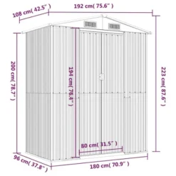 VidaXL Garden Shed Dark Brown Galvanized Steel Large Sliding Components 16 VidaXL Garden Shed Dark Brown Galvanized Steel Large Sliding Components -All Patio Furniture GUEST 71e105c4 e5e1 47c7 8ae2 7af7ae538ac9
