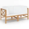 VidaXL 2-seater Patio Bench With Cream Cushions Solid Teak Wood -All Patio Furniture GUEST 721d5a3c 74c6 4cf6 8d90 aea14e4696a9