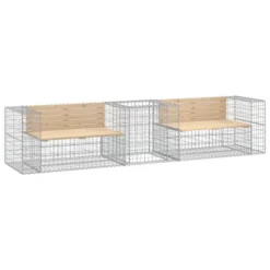 VidaXL Garden Bench With Gabion Basket Natural Wood And Silver -All Patio Furniture GUEST 729684e4 5a89 45b4 86d0 779ca15050be