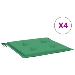 VidaXL Green Chair Cushions 4 Pcs - Outdoor Patio Seat Cushion Set, Water-Resistant Oxford Fabric, 19.7"x19.7", With Ties For Secure Placement -All Patio Furniture GUEST 7362cf7e b855 402c 9086 e99a7f0bfda3