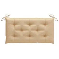 VidaXL Patio Bench With Beige Cushion 44.1" Solid Teak Wood - Beige -All Patio Furniture GUEST 7372d178 f0f8 4fde 9550 7edb1b0d7e5a