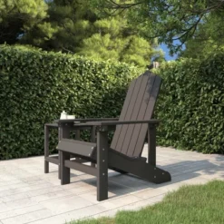 VidaXL Garden Chair Anthracite HDPE Medium Durable Adirondack Chair