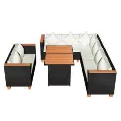 VidaXL Patio Furniture Set Set Of 5 Black And Cream White Poly Rattan -All Patio Furniture GUEST 7418cac6 7626 4653 87af e4cc87be3c60