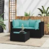 VidaXL Patio Lounge Set Black, Water Blue -All Patio Furniture GUEST 74985942 e6d4 4e81 8878 7e2278c7dbdd