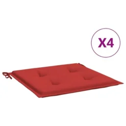 VidaXL Outdoor Living Space Garden Chair Cushions, Set Of 4, Durable Oxford Fabric, 19.7"x19.7"x1.2", Cozy Foam Fiber Filling, Vibrant Red -All Patio Furniture GUEST 75c1fd2a bdb0 41ed a169 aa753f4d8054