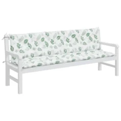 VidaXL Bench Cushion Water Repellent Outdoor Seat Cushion Pad Oxford Fabric - White And Green 78.7" -All Patio Furniture GUEST 77abe426 59aa 4290 a440 b8b67b04a584
