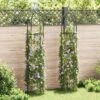 VidaXL Garden Tower Trellis 2 Pcs, Durable Iron Frame, Weather-Resistant, 74.8"H X 14.9"W Dark Green