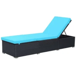 VidaXL Sunlounger Black And Blue PE Rattan, Powder-Coated Steel, Polyester -All Patio Furniture GUEST 788c85da 8a17 4384 ba6a 636a014779e8