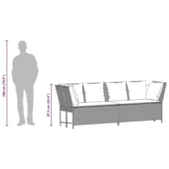 VidaXL Patio Sofa With Cushions - Black Poly Rattan Modular Patio/Garden Outdoor Sofa Set - Weather-Resistant With Turquoise Cushions -All Patio Furniture GUEST 798a5768 2ef8 4fa0 9114 8ad98c43b83b