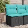 VidaXL Patio Sofa Armless With Cushions - Outdoor Seating, Black Poly Rattan, Storage Function, Comfortable, Weather-Resistant -All Patio Furniture GUEST 7a00d3dd d4cb 4692 8c08 b6d2525e7a13