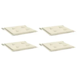 VidaXL Outdoor Chair Cushions 4 Pcs- Cream Color, Oxford Fabric, Square Shape, Easy Fit 15.7"x15.7"x1.2", Comfortable Foam Filling -All Patio Furniture GUEST 7a16076a aa23 405d 9083 b9444fa03e2f