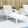VidaXL Wooden Chaise Lounge Sun Lounger - White Outdoor Daybed Reclining Chair For Poolside Patio Garden - Pine Wood Adjustable Backrest -All Patio Furniture GUEST 7a2df785 e612 494b bd73 5b3697f20d18